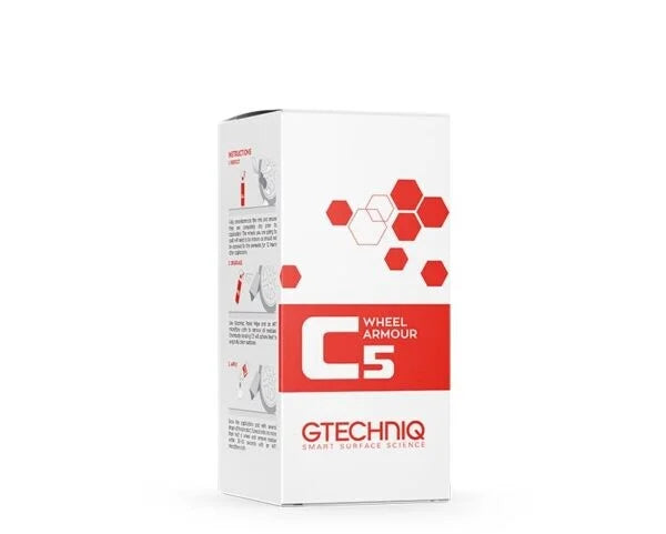 Witte verpakking van Gtechniq C5 Wheel Armour velgencoating met rood logo.