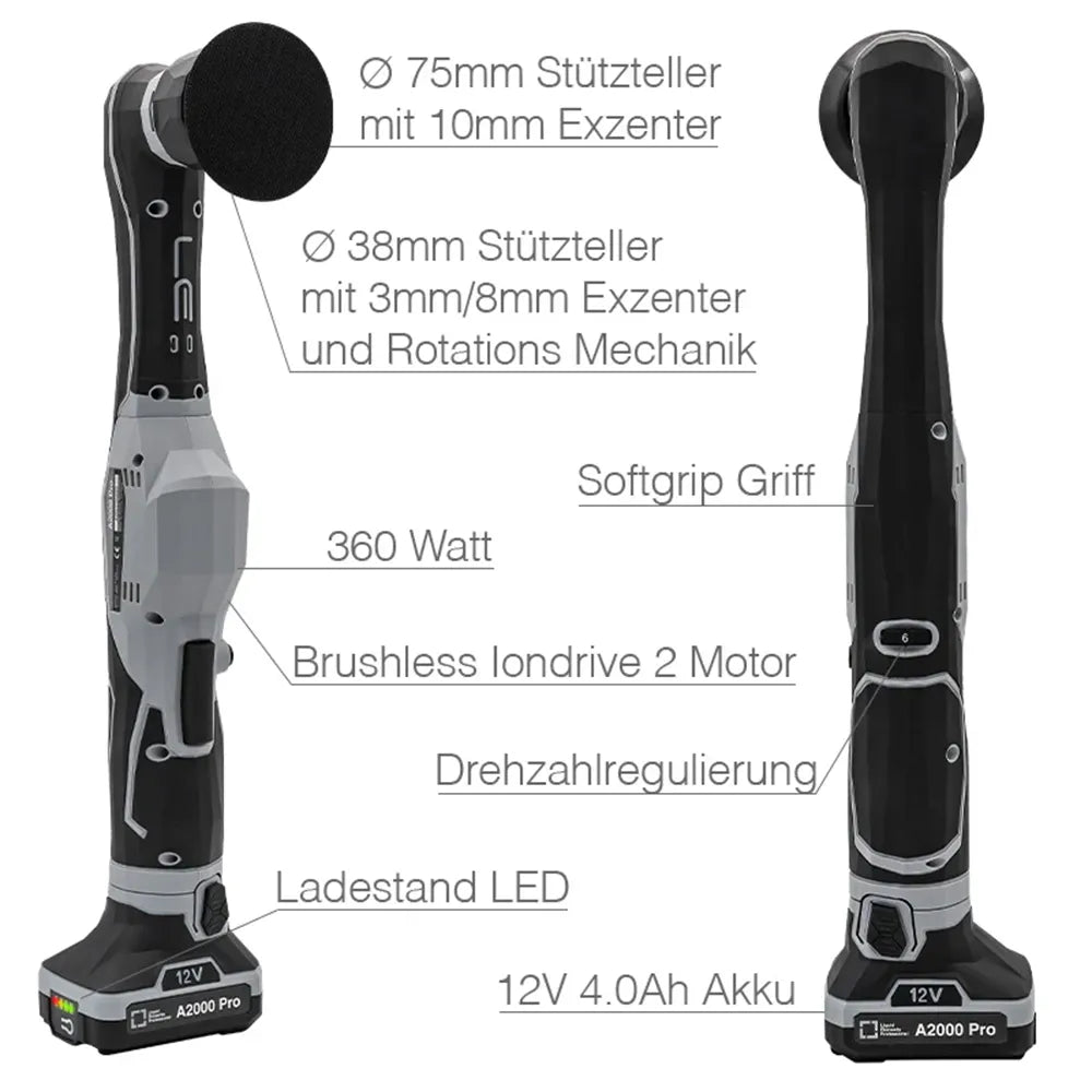 Liquid Elements A2000 PRO Mini SET inhoud – inclusief accu, lader en pads
