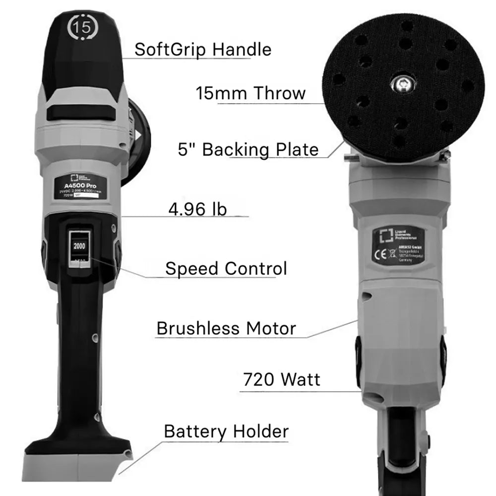 Liquid Elements A4500 PRO detail – krachtige motor en ergonomisch design
