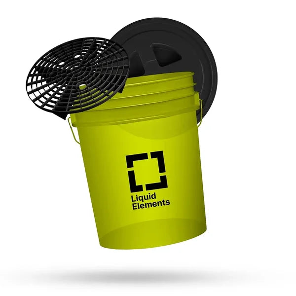 Liquid Elements wasemmer 20L transparant met rooster en deksel – ideaal voor de twee-emmer wasm ethode
